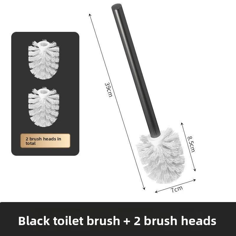 brosse wc blanche moderne fibres vis poignée métallique durable plastique