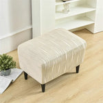 housses fauteuil gris rayures moderne protection reutilisable chair ottoman COVER