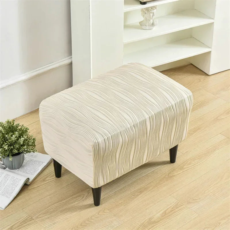 housses fauteuil gris rayures moderne protection reutilisable chair ottoman COVER