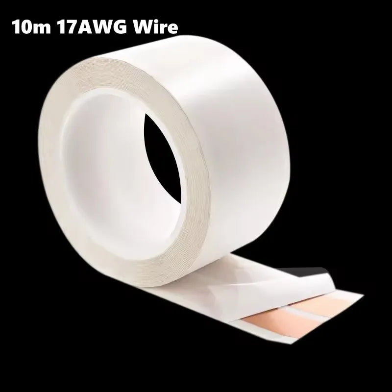 câble plat électrique caché audio led cœurs cuivre pur adhésif 10m 17awg 22awg