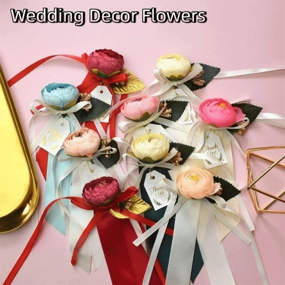 boîtes décoration fleurs artificielles rubans élégantes intérieur anniversaire mariage romantiques faux fleurs