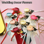 boîtes décoration fleurs artificielles rubans élégantes intérieur anniversaire mariage romantiques faux fleurs