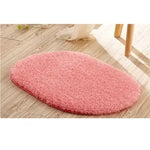 tapis bain doux absorbant mousse mémoire forme ovale couleur variée moderne