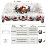 nappe table noël oiseaux houx cloches festive traditionnelle imperméable polyestre blanc rouge verte