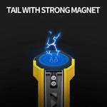 lampe poche rechargeable led jaune puissance 10w lumiere 350m lumens abs nocturne portative