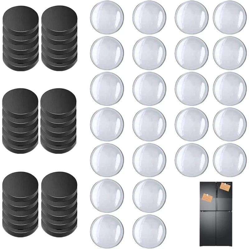 magnets décoratifs diy réfrigérateur transparents noirs motifs colorés fleurs étoiles globe terrestre texturés lisses