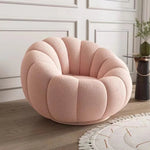 fauteuil moderne velours bouclé doux repos pieds beige clair intérieur meubles salon contemporain