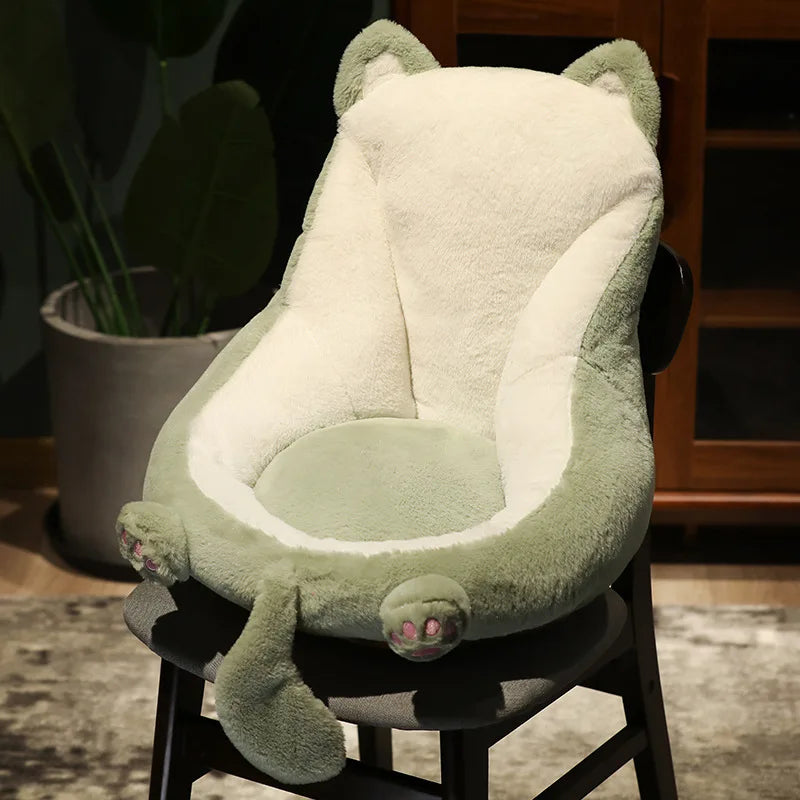 coussin chaise doux motif animal moderne oreilles pattes queue beige rose vert clair