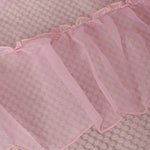 rideau rose clair tulle pompons transparent classique 100cm 130cm 250cm 132cm 140cm 213cm 260cm