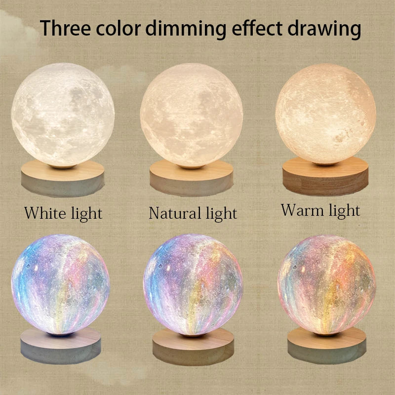 lampe table moderne lune texture marbrée blanc beige 12cm 15cm 18cm