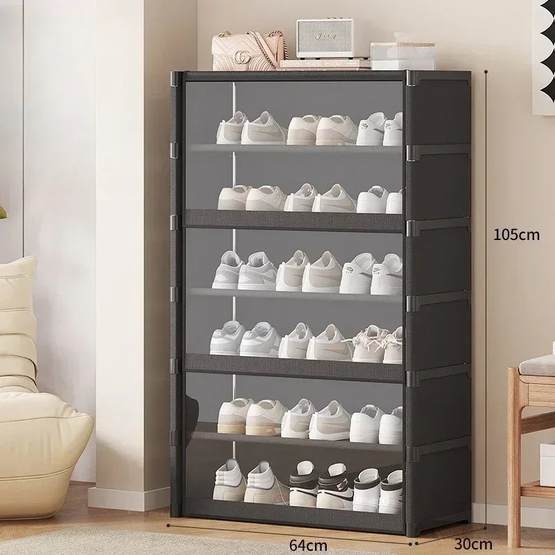 organisateur chaussures noir moderne meuble salon rangement tapis tabouret plante tablette amovible