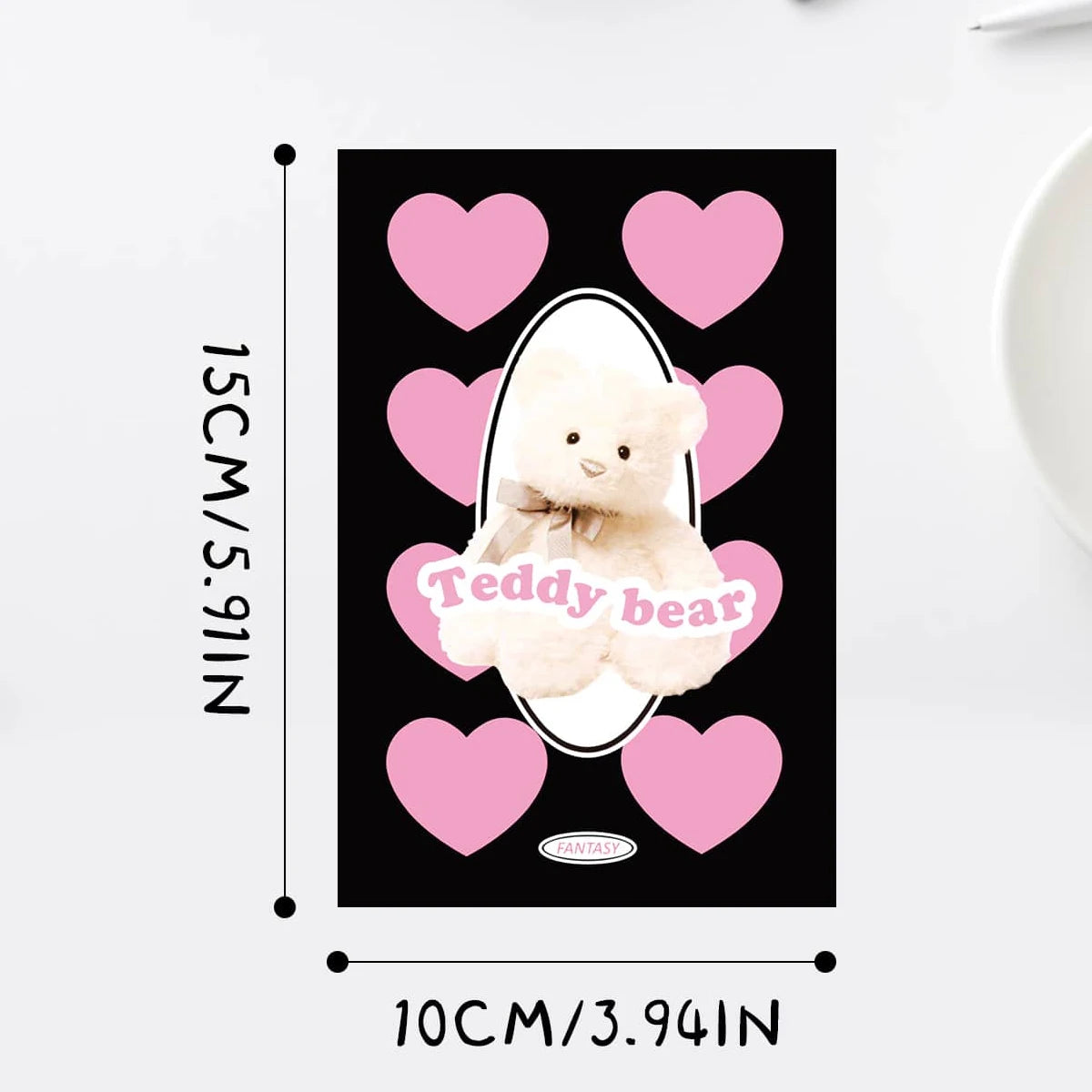 affiches kawaii girly moderne motifs fruits pompons tringle bois cartes décoratives rose rouge blanc