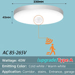 plafonnier led rond blanc moderne capteur mouvement salon couloir cuisine maison