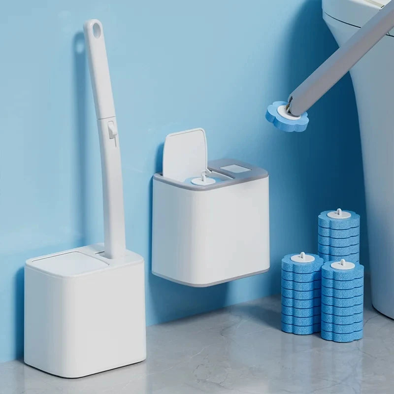 brosse wc jetable tête remplacement boîte rangement moderne blanche bleue violette