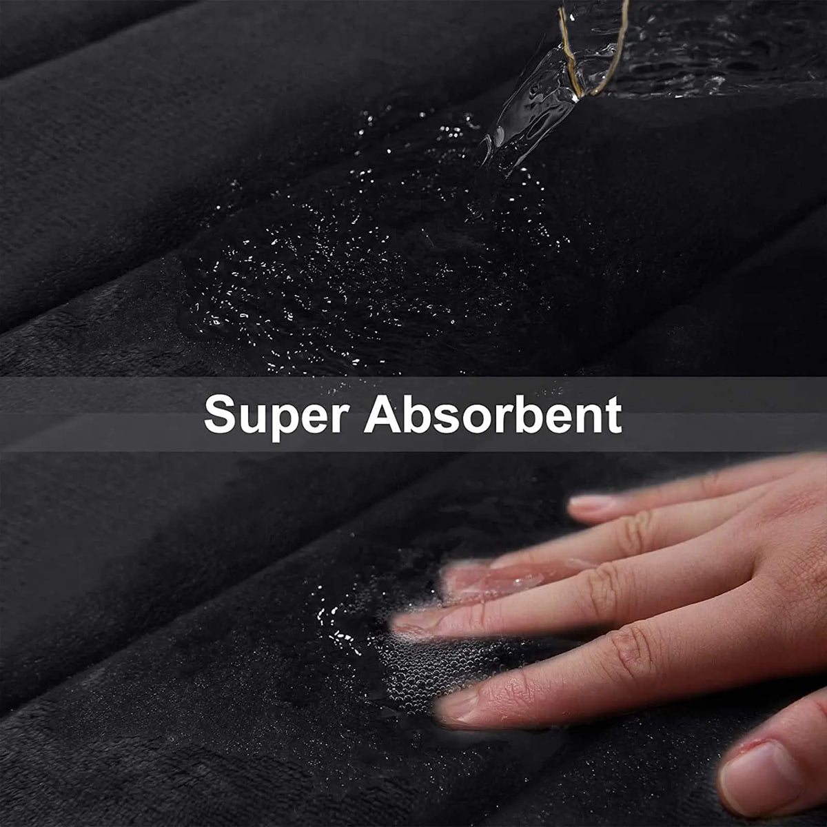 tapis bain noir antidérapant mousse mémoire forme salle bain moderne absorption haute qualité