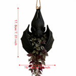 cache pot suspendu chauve souris noir gothique original halloween sculpté opacité cordelette