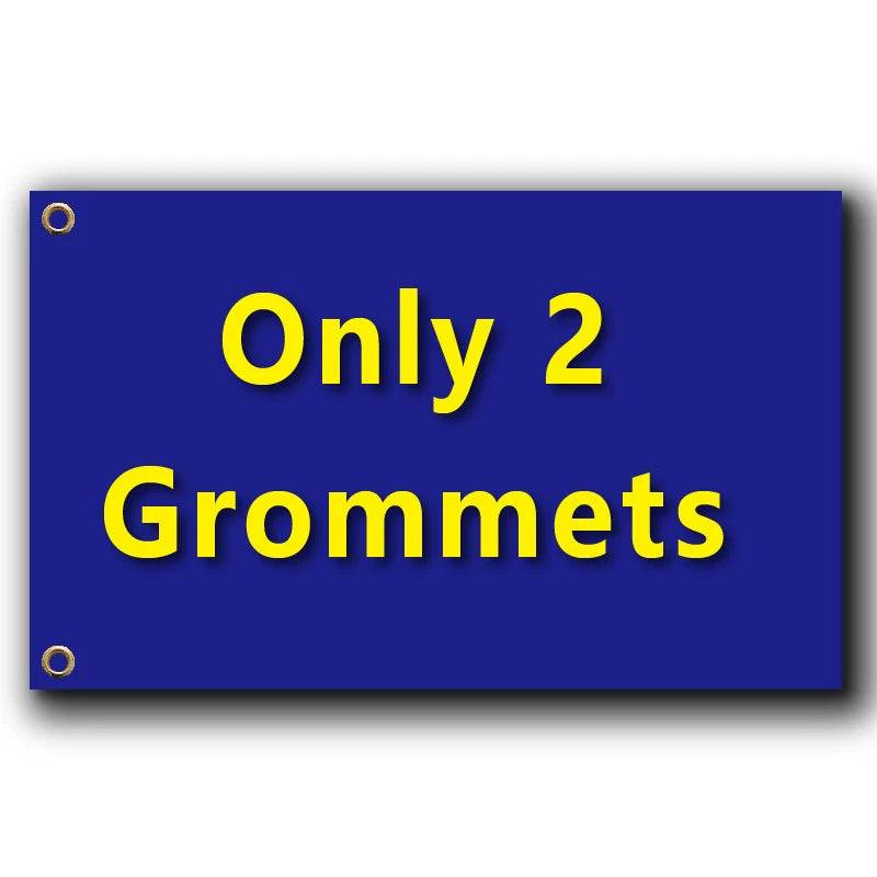 drapeau personnalisable bleu textes polyester décoration simple rectangulaire fixations incluses