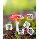 stencils pochoirs peinture tissu artisanat dessin motifs floraux champignons lunes étoiles