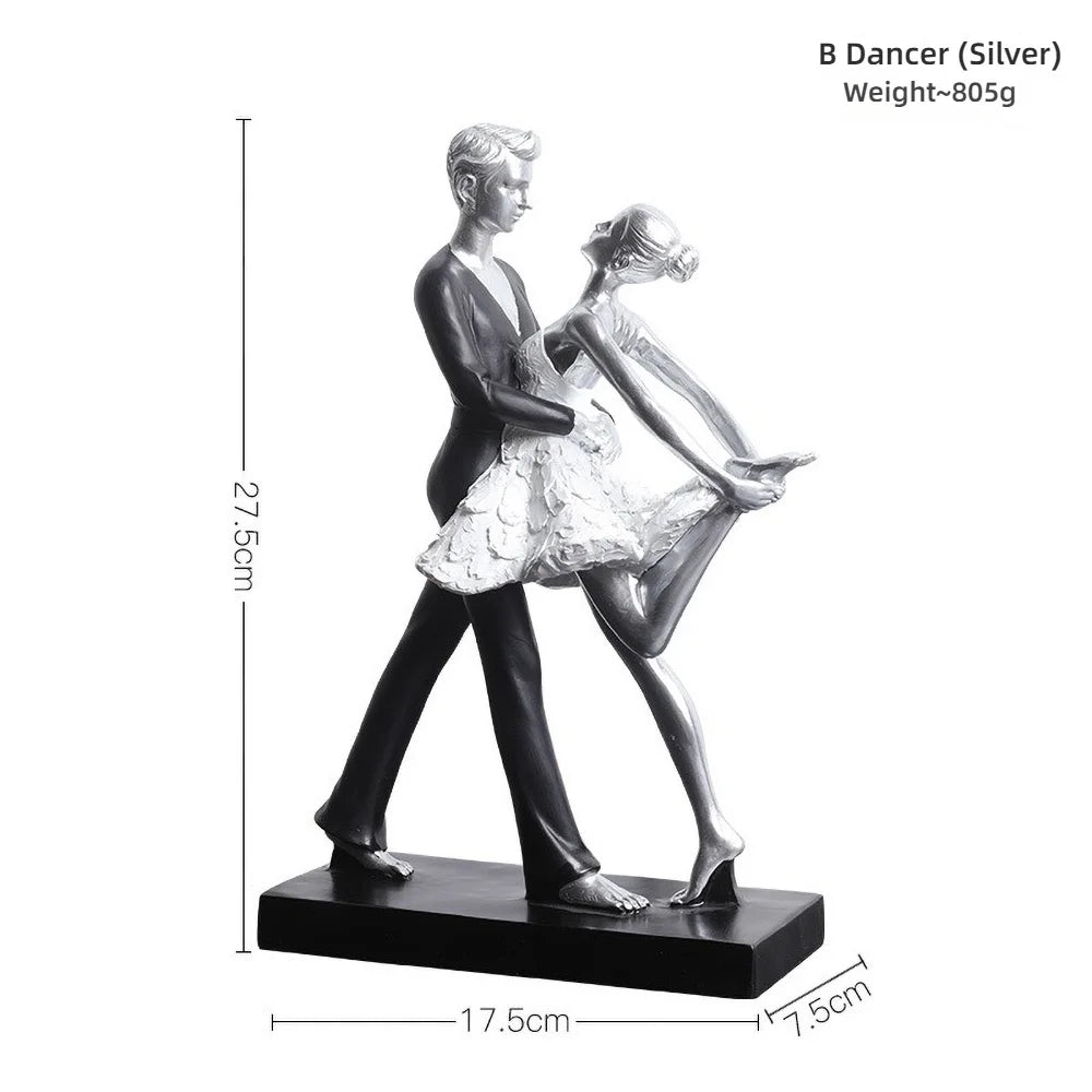 statue danseuse résine or blanc robes ballet décoration chambre enfant collection amateur