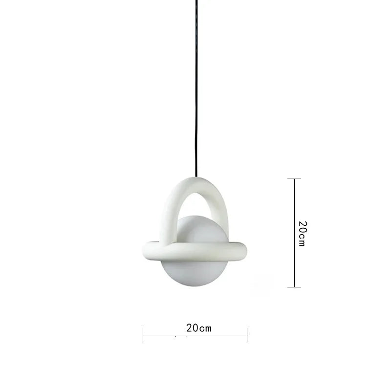 suspension lumineuse moderne pendentif acrylique noir blanc orange bleu rouge anneau métal lampe LEDflux60