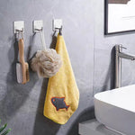 porte serviettes adhésifs salle bain argenté noir moderne minimaliste rangement