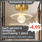 lustre suspendu moderne or cristal transparent branché lumière neutre 4000k chambre salon