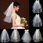 voile mariée blanc translucide clips métalliques classique élégant tulle polyester simple court