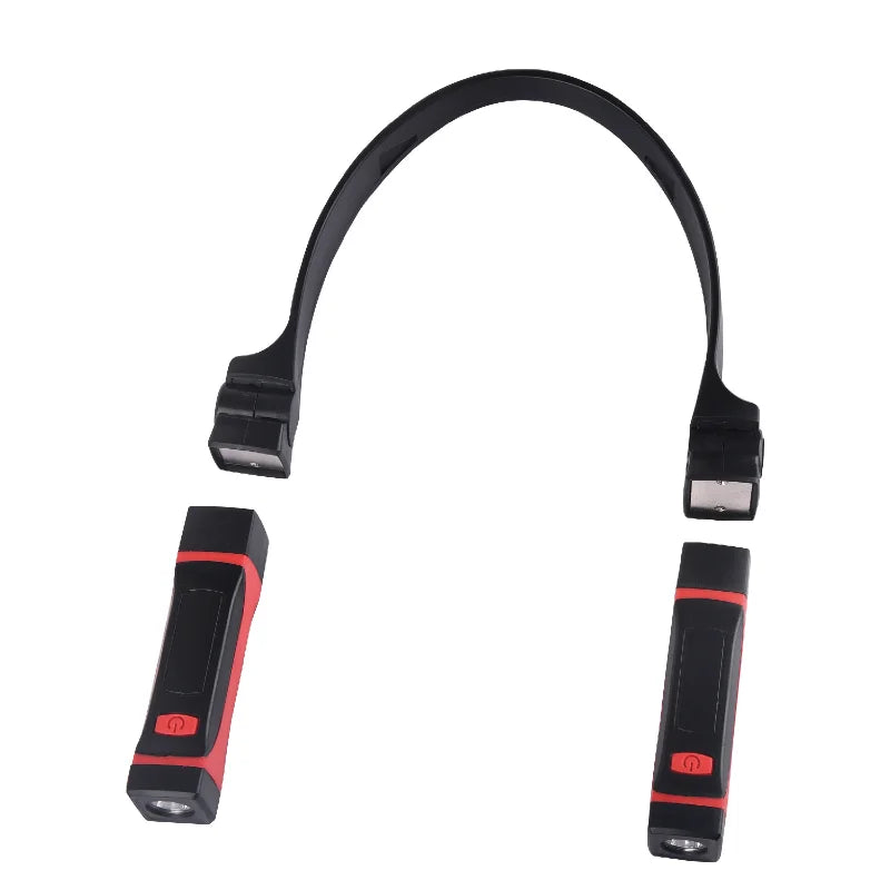 lampe torche aimantée portable noire rouge texture mat moderne pratique