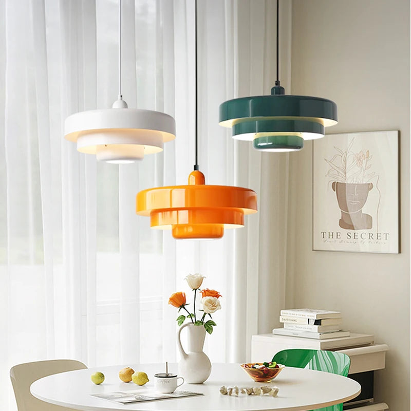 suspension lumineuse moderne orange ampoule e27 câble suspendu scandinave chambre restaurant salon