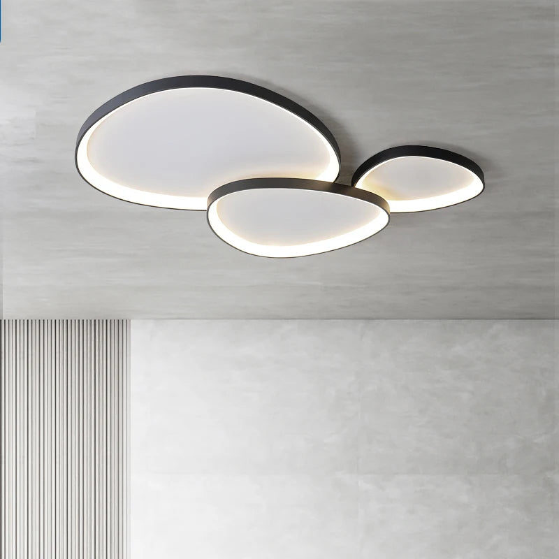 plafonnier led moderne blanc rond lumineux intérieur salon chambre salle manger