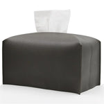 boîte mouchoirs simili cuir moderne gris noir rose pâle adhésif amovible salon decoration