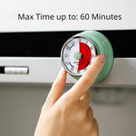 compteur temps mécanique retro couleur rouge vert jaune beige aimant horloge cuisine minuteuse analogique