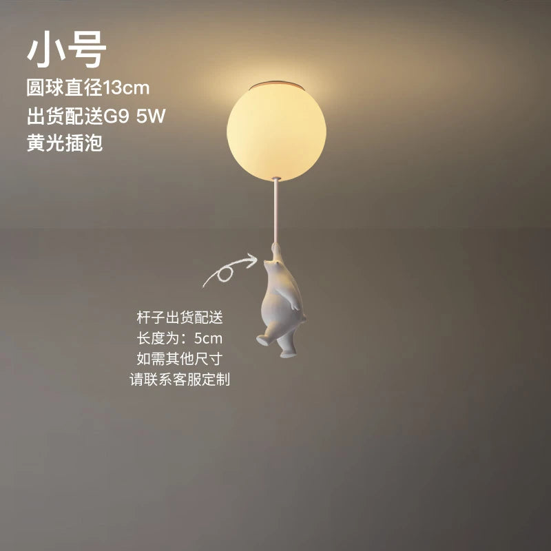 lampe suspendue ours blanc moderne boules lumineuses éclairage quotidien résine acrylique