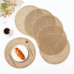 serviettes table rustiques lin beige clair motif géométrique naturel 38cm