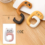 porte cordon mignon adhésif chat panda rose pâle blanc noir