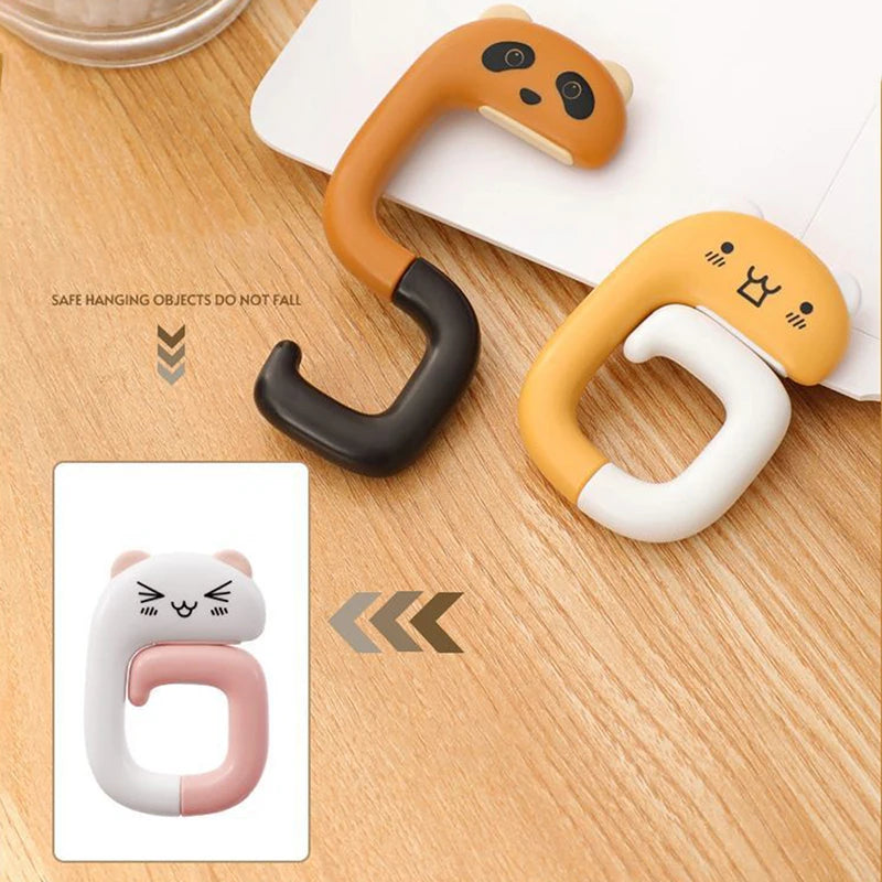 porte cordon mignon adhésif chat panda rose pâle blanc noir