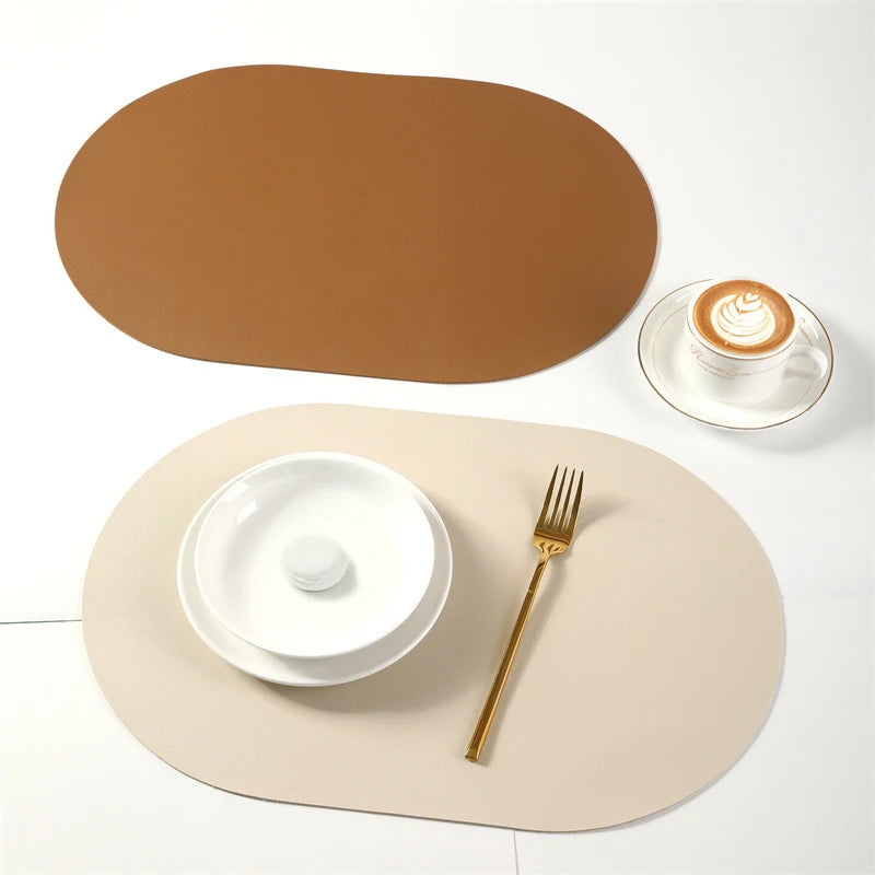 tapis table moderne marron beige bleu clair noir imperméable résistant l'huile uni sans fixation
