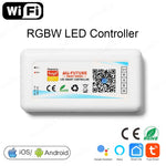 contrôleur led intelligent wifi rgb rgbw cct blanc moderne câbles fixations oriellets