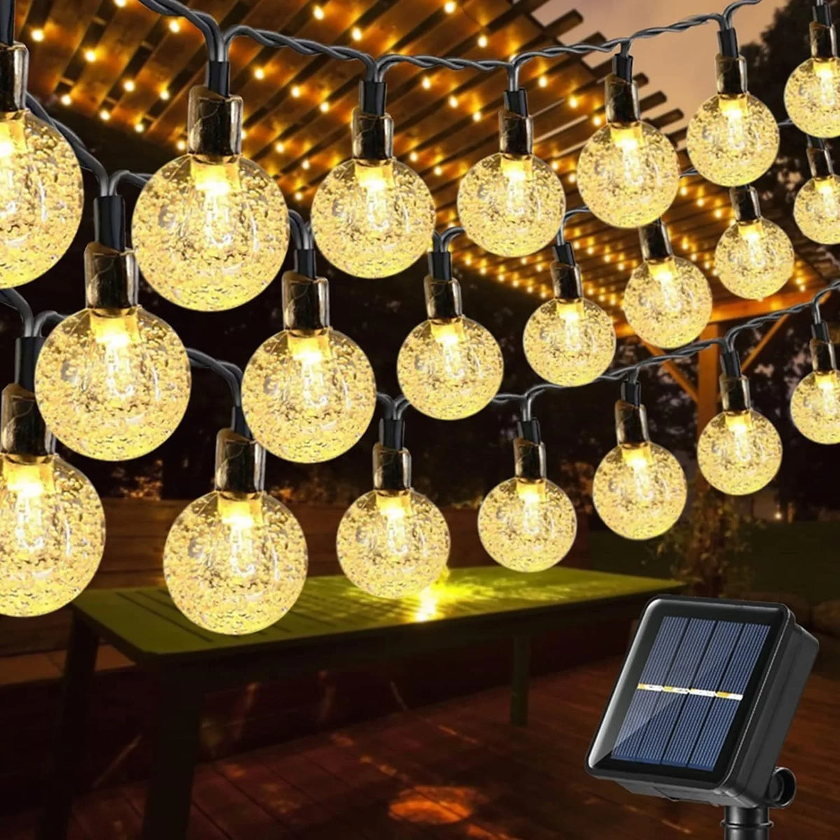 guirlande solaire lumineuse translucides modes éclairage moderne clips autoinstallation led