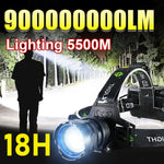 lampe frontale led rechargeable usb zoomable longue portée camping pêche chasse travail