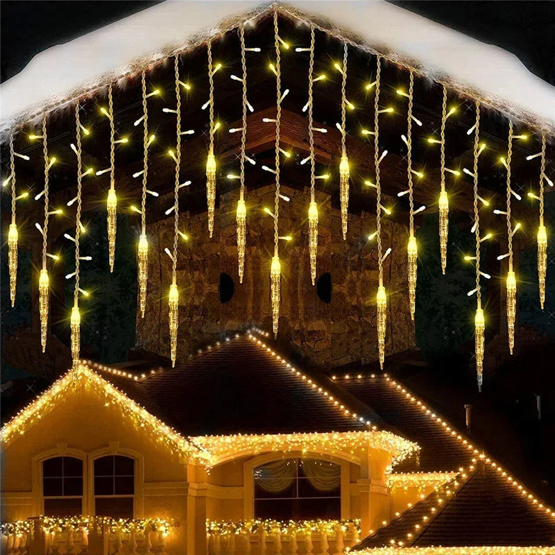 guirlande lumineuse icicles multicolore moderne violet jaune bleu blanc contrôleur connecteur