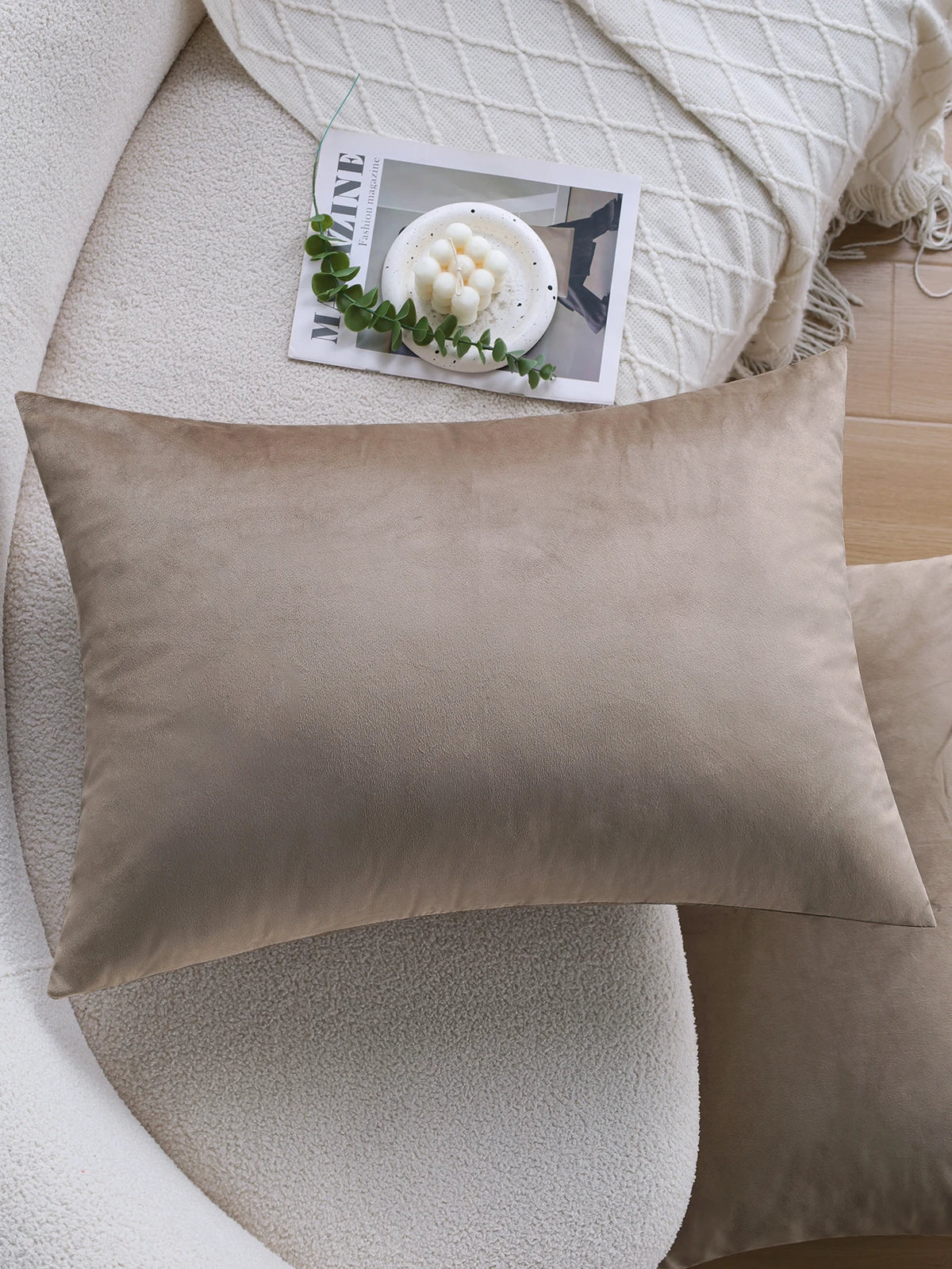 housse coussin velours doux jaune moderne 50x70cm décoration maison canapé voiture