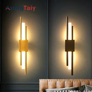lampe murale moderne or noir minimaliste led acrylique translucide 10w blanc chaud