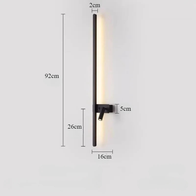 lampe murale moderne appliques led noir blanc minimaliste fixée mur chambre salon entrée
