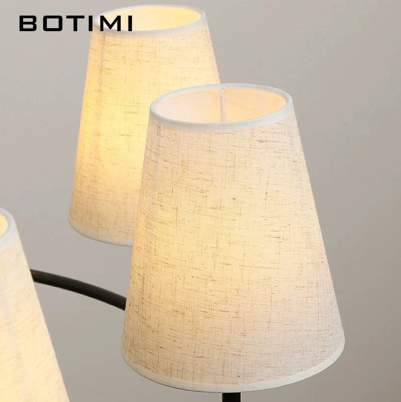 suspension lumineuse moderne tissu beige noir interrupteur bouton éclairage led encastré