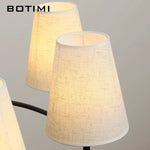 suspension lumineuse moderne tissu beige noir interrupteur bouton éclairage led encastré