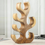 rangement vin bois marron clair grain naturel sculptural haute qualité décoratif maison salon étude