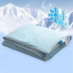 couverture bleu clair gris microfibre satinée été moderne confortable twill size queen king