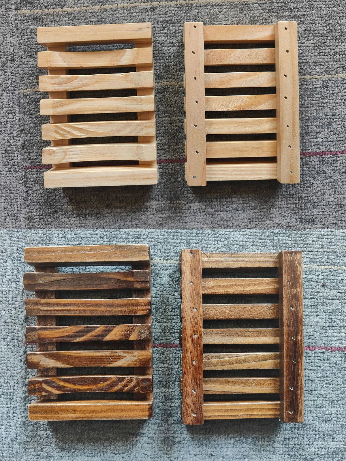 support savon bois naturel rustique ondulé anti moisissure salle bain minimaliste boîte rangement drainage