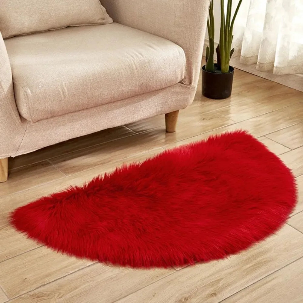 tapis blanc moderne fourrure polyester antidérapant bleu rouge marron noir